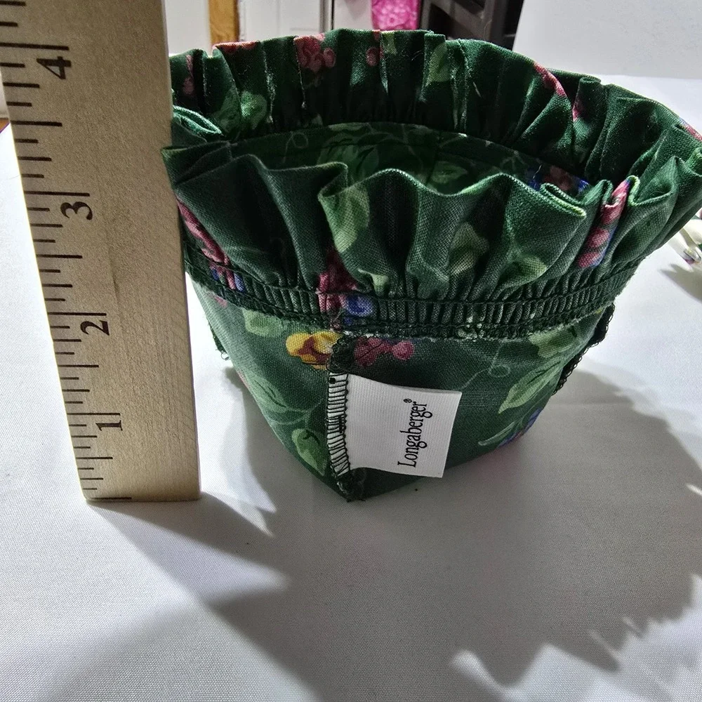 Longaberger CHIVES‎ Basket Liner Emerald Vine Green Floral New